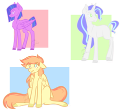 Size: 1600x1400 | Tagged: safe, artist:rubimlp6, oc, oc only, pegasus, pony, unicorn, abstract background, trio