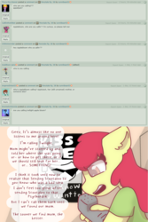 Size: 2124x3188 | Tagged: safe, artist:synnibear03, apple bloom, oc, oc only, oc:ponytale apple bloom, anthro, comic:ponytale, g4, dirk strider, female, high res, solo