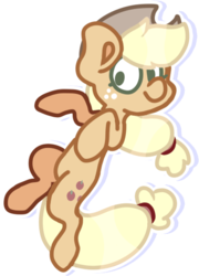 Size: 381x530 | Tagged: safe, artist:olivecow, part of a set, applejack, earth pony, pony, g4, applejack's hat, cowboy hat, cutie mark, female, floating, freckles, hair tie, hat, mare, simple background, smiling, solo, transparent background