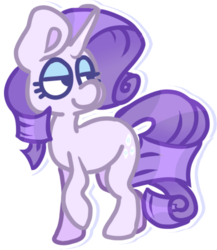 Size: 380x438 | Tagged: safe, artist:olivecow, part of a set, rarity, pony, unicorn, g4, cutie mark, eyeshadow, female, looking back, makeup, mare, raised hoof, simple background, smiling, solo, transparent background