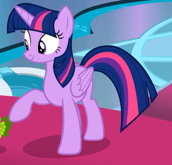 Size: 706x679 | Tagged: safe, screencap, twilight sparkle, alicorn, pony, horse play, cropped, female, horn, mare, smiling, twilight sparkle (alicorn), wings