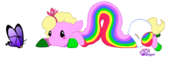 Size: 1000x333 | Tagged: safe, artist:sugarstarstudio, butterfly, pony, adventure time, baby, baby pony, blushing, lady rainicorn, male, ponified, rainicorn, simple background, solo, transparent background, younger
