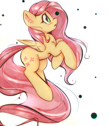 Size: 2800x3206 | Tagged: safe, artist:mirroredsea, fluttershy, pegasus, pony, g4, cute, female, high res, mare, rearing, shyabetes, simple background, solo, white background