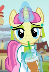 Size: 546x798 | Tagged: safe, screencap, carbon fizz, pony, g4, the parent map, background pony, cropped, drinking, female, solo