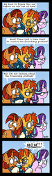 Size: 1275x4225 | Tagged: safe, artist:bobthedalek, starlight glimmer, stellar flare, sunburst, pony, unicorn, g4, the parent map, angry, blue background, comic, cross-popping veins, female, grin, male, mare, mother and son, mothers gonna mother, nudge, scrunchy face, shipper flare, shipper on deck, simple background, smiling, stallion, starlight glimmer is not amused, sudden realization, sunburst is not amused, that pony sure does want grandfoals, that was fast, trio, unamused, yelling