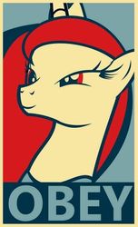 Size: 349x574 | Tagged: safe, princess luna, alicorn, pony, g4, bust, female, hope poster, mare, obey, portrait, shepard fairey, solo