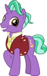 Size: 5089x8212 | Tagged: safe, artist:jhayarr23, firelight, pony, unicorn, g4, the parent map, absurd resolution, clothes, looking at you, male, missing accessory, necktie, raised hoof, shirt, simple background, smiling, solo, stallion, transparent background, vector, vest