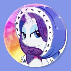 Size: 800x801 | Tagged: safe, artist:pixelkitties, princess platinum, rarity, pony, unicorn, g4, bedroom eyes, cape, clothes, eyes closed, female, fur, hood, mare