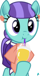 Size: 1600x3022 | Tagged: safe, artist:arifproject, mixed berry, pony, g4, the parent map, :t, bow, clothes, cute, cuteaberry, dress, drinking, drinking straw, ear piercing, earring, female, hoof hold, jewelry, mare, piercing, simple background, smoothie, solo, transparent background, vector