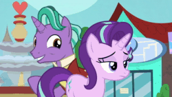 Size: 1920x1080 | Tagged: safe, screencap, firelight, starlight glimmer, pony, unicorn, g4, the parent map, animated, bad guitar anatomy, bed, bedroom, bloodshot eyes, book, boots, chains, clothes, crystal, eyeball, father and daughter, female, goth, guitar, it's a phase, it's not a phase, it's not a phase mom it's who i am, kite, male, mare, musical instrument, plushie, poster, shoes, skateboard, skull, sound, stallion, starlight's room, webm