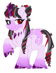 Size: 2480x3212 | Tagged: safe, artist:sk-ree, oc, oc only, oc:moonlight shine, original species, pony, crystal horn, female, high res, horn, mare, raised hoof, simple background, solo, transparent background