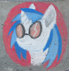 Size: 3256x3372 | Tagged: safe, artist:malte279, dj pon-3, vinyl scratch, pony, g4, bust, chalk drawing, female, high res, portrait, solo, traditional art