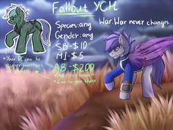 Size: 3000x2250 | Tagged: safe, artist:fkk, pony, commission, fallout, high res, male, solo, stallion, ych example, your character here
