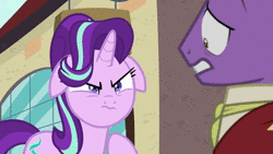 Size: 1280x720 | Tagged: safe, screencap, firelight, starlight glimmer, pony, unicorn, g4, the parent map, angry, animated, duo, female, floppy ears, male, mare, sound, stallion, webm
