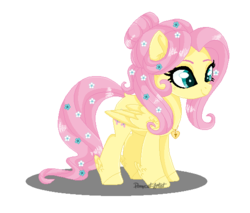 Size: 545x464 | Tagged: safe, artist:ponycat-artist, fluttershy, pony, g4, base used, female, flower, flower in hair, simple background, solo, transparent background