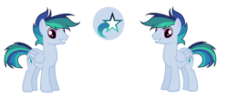 Size: 3376x1448 | Tagged: dead source, safe, artist:rainbows-skies, oc, oc only, oc:shooting star (bronyponyyy2340), pegasus, pony, magical lesbian spawn, male, offspring, parent:rainbow dash, parent:twilight sparkle, parents:twidash, simple background, solo, stallion, transparent background