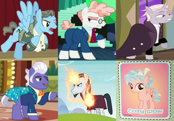 Size: 2202x1536 | Tagged: safe, edit, screencap, chancellor neighsay, cozy glow, gladmane, svengallop, wind rider, zesty gourmand, earth pony, pegasus, pony, unicorn, g4, rarity investigates, school daze, school raze, season 8, spice up your life, the mane attraction, viva las pegasus, antagonist, cropped, female, filly, glowing horn, horn, irredeemable, magazine, magic, male, mare, stallion