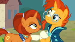 Size: 1920x1080 | Tagged: safe, screencap, stellar flare, sunburst, pony, unicorn, g4, the parent map, duo, female, male, mare, mother and son, out of context, stallion
