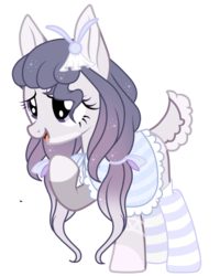 Size: 741x925 | Tagged: safe, artist:absolitedisaster08, oc, oc only, earth pony, pony, clothes, deer tail, female, mare, simple background, socks, solo, striped socks, transparent background