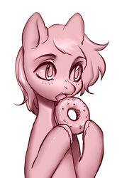 Size: 2176x3156 | Tagged: safe, artist:aphphphphp, oc, oc only, pony, commission, cute, donut, food, high res, solo, your character here