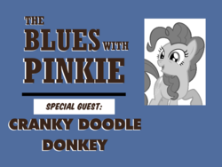 Size: 706x530 | Tagged: artist needed, safe, edit, pinkie pie, g4, silly songs, silly songs with pinkie, song in the comments, the blues with larry, title card, veggietales