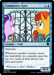 Size: 375x523 | Tagged: safe, starlight glimmer, sunburst, g4, the parent map, gate, magic the gathering, sire's hollow, trading card, trading card edit, welcome to sire's hollow