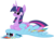 Size: 6000x4371 | Tagged: safe, artist:magister39, artist:underpable, rainbow dash, twilight sparkle, alicorn, pegasus, pony, g4, :t, absurd resolution, aweeg*, behaving like a cat, cute, dashabetes, duo, female, floppy ears, mare, on back, on top, pony pile, prone, puffy cheeks, simple background, smiling, spread wings, transparent background, twiabetes, twilight sparkle (alicorn), wings