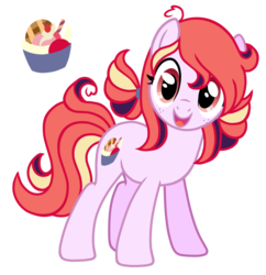 Size: 1024x1058 | Tagged: safe, artist:posey-11, oc, oc only, earth pony, pony, cutie mark, female, food, ice cream, mare, simple background, solo, transparent background