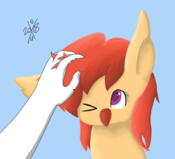 Size: 1029x933 | Tagged: safe, artist:xeuras, oc, oc only, human, hand, petting, solo