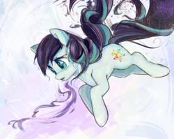 Size: 3458x2754 | Tagged: safe, artist:mirroredsea, coloratura, earth pony, pony, g4, abstract background, colored pupils, female, high res, mare, open mouth, solo