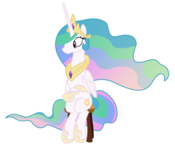 Size: 6000x5000 | Tagged: safe, artist:sunshi, princess celestia, alicorn, pony, g4, horse play, absurd resolution, female, mare, ponies sitting like humans, simple background, sitlestia, sitting, stool, transparent background, vector