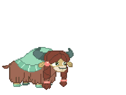 Size: 280x210 | Tagged: safe, artist:iamnotabrony, yona, yak, g4, cute, desktop ponies, female, gif, non-animated gif, pixel art, simple background, solo, sprite, transparent background, yonadorable