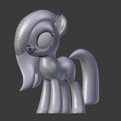 Size: 1920x1920 | Tagged: safe, artist:fillerartist, marble pie, earth pony, pony, g4, 3d, blender, female, high poly, simple background, solo, topology, wip