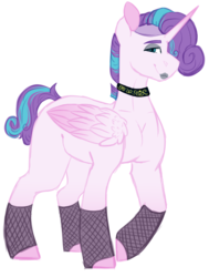Size: 1024x1354 | Tagged: safe, artist:midnight-drip, princess flurry heart, alicorn, pony, g4, choker, female, fishnet stockings, lipstick, older, older flurry heart, simple background, solo, teenager, white background