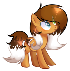 Size: 1402x1423 | Tagged: safe, artist:poppyglowest, oc, oc only, oc:sugary icecream, pegasus, pony, colored wings, female, heterochromia, mare, multicolored wings, simple background, solo, transparent background