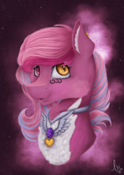 Size: 2480x3508 | Tagged: safe, artist:lav-cavalerie, oc, oc only, oc:mystic blossom, earth pony, pony, bust, female, high res, mare, portrait, solo
