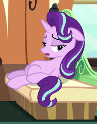 Size: 520x668 | Tagged: safe, screencap, starlight glimmer, pony, unicorn, g4, the parent map, animated, cropped, faceplant, female, floppy ears, horrible daughter, mare, prone, raised hoof, sad, solo, sound, webm