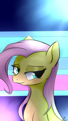 Size: 2160x3840 | Tagged: safe, artist:dashy21, fluttershy, pegasus, pony, g4, grannies gone wild, bust, female, high res, las pegasus, lidded eyes, looking at you, looking sideways, mare, portrait, solo
