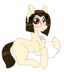 Size: 2375x2671 | Tagged: safe, artist:tomboygirl45, oc, oc only, oc:rafaella, earth pony, pony, female, high res, mare, pillow, prone, simple background, solo, transparent background