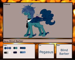 Size: 1024x819 | Tagged: safe, artist:crystalponyart7669, oc, oc only, oc:blind barber, original species, scented pony, male, reference sheet, solo