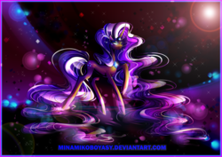 Size: 4092x2893 | Tagged: safe, artist:minamikoboyasy, nightmare rarity, pony, unicorn, g4, female, mare, raised hoof, solo