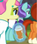 Size: 272x322 | Tagged: safe, screencap, carbon fizz, mixed berry, stellar flare, earth pony, pony, unicorn, g4, the parent map, background pony, butt, clothes, cropped, cutie mark, dress, ear piercing, earring, female, jewelry, piercing, plot, smoothie, stellar rear