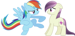 Size: 8137x3974 | Tagged: safe, artist:curvesandlines, fleur de verre, rainbow dash, crystal pony, pegasus, pony, g4, the crystal empire, background pony, depressed, duo, female, mare, simple background, transparent background, vector