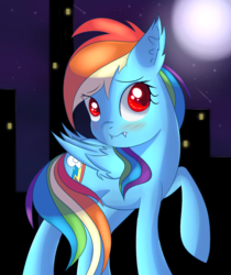 Size: 1108x1320 | Tagged: safe, artist:brok-enwings, rainbow dash, bat pony, pony, g4, bat ponified, cute, dashabetes, female, mare, race swap, rainbowbat, solo