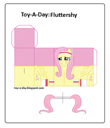 Size: 600x699 | Tagged: safe, artist:grapefruitface1, fluttershy, pony, g4, hurricane fluttershy, blushing, box pony, craft, female, headband, papercraft, printable, solo, toy a day
