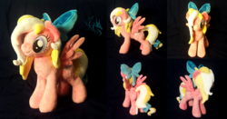Size: 5469x2875 | Tagged: safe, artist:fire-topaz, oc, oc only, oc:bay breeze, pegasus, pony, bow, female, hair bow, irl, mare, photo, plushie, tail bow