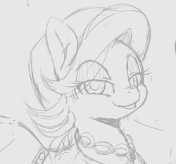 Size: 695x648 | Tagged: safe, artist:tre, spoiled rich, earth pony, pony, g4, cute, female, gradient background, grayscale, looking at you, mare, milf, monochrome, solo, spoiled cute, spoiled milf