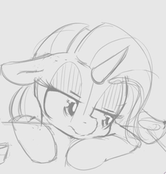 Size: 468x492 | Tagged: safe, artist:tre, rarity, pony, unicorn, g4, female, grayscale, mare, monochrome, sketch, solo