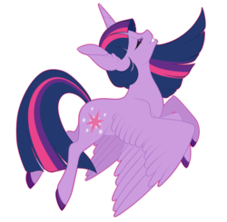 Size: 1609x1580 | Tagged: safe, artist:fuufuucuddles, artist:haine--chan, twilight sparkle, alicorn, pony, g4, backwards cutie mark, colored hooves, cutie mark, ear fluff, eyes closed, female, flying, looking up, mare, simple background, smiling, solo, spread wings, transparent background, twilight sparkle (alicorn), wings