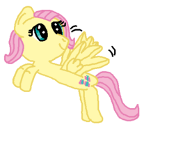 Size: 462x422 | Tagged: safe, artist:nightshadowmlp, fluttershy, g4, flying, ms paint, simple background, smiling